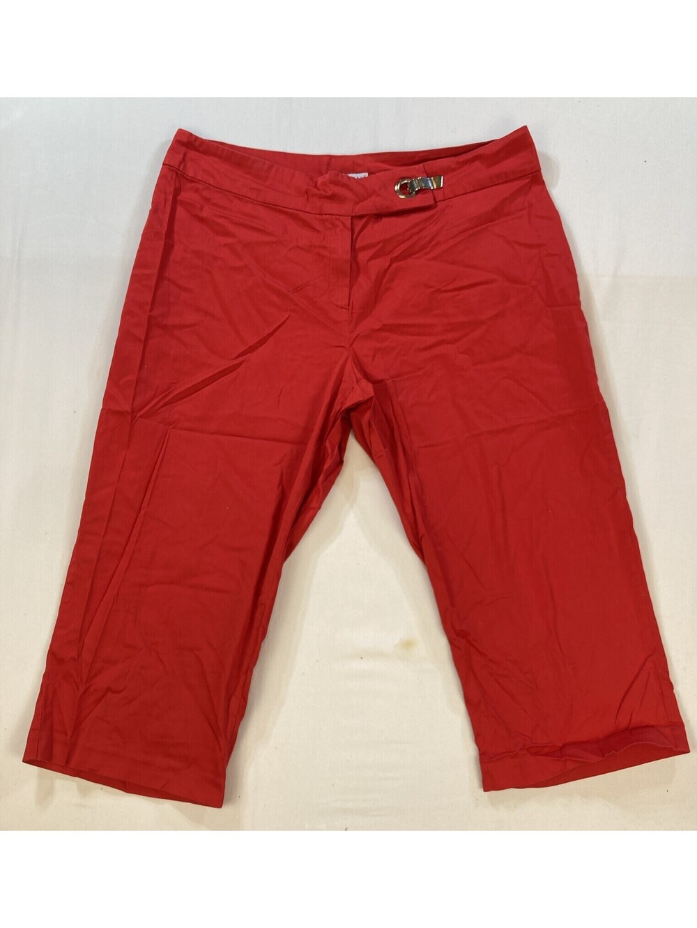 Carolina Blues Plus Womens 22W Red Silver Buckle Closure Capri Pants MINT
